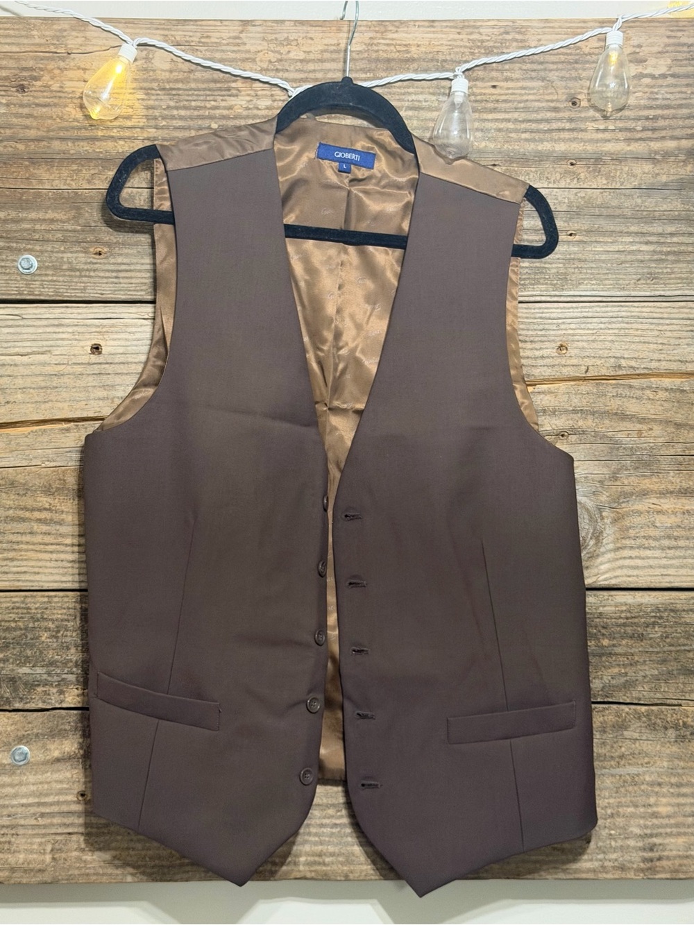 croft & barrow Brown Men's Dress Vest with Satin Lining